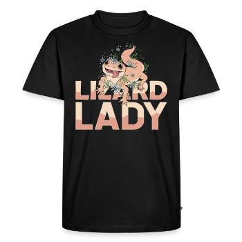 Lizards Woman Reptile Pet Lizard Lizard - Men's Premium Organic T-Shirt - black - Front - Nico (187cm)