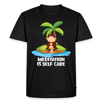 Buddhism Meditation is self-care spiritual - Men's Premium Organic T-Shirt - black - Front - Nico (187cm)