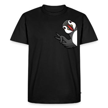 Amateurs d’oiseaux macareux moines - T-shirt Premium bio Homme - noir - Devant - Nico (187cm)