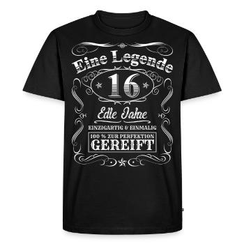 Legende 16 Jahre 16. Geburtstag Jungen Mädchen - Männer Premium Bio T-Shirt - Schwarz - Vorne - Nico (187cm)