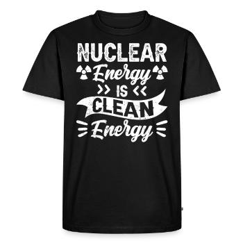 L’énergie nucléaire est une énergie propre L’énergie nucléaire - T-shirt Premium bio Homme - noir - Devant - Nico (187cm)