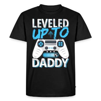 Coming Papa Loading - Leveled Up To Daddy - Men's Premium Organic T-Shirt - black - Front - Nico (187cm)