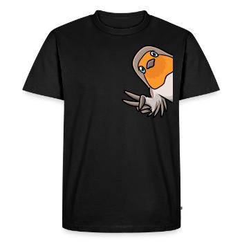 Oiseau amoureux du rouge-gorge - T-shirt Premium bio Homme - noir - Devant - Nico (187cm)