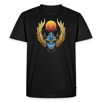 Scarabée égyptien I Bousier porte-bonheur - T-shirt Premium bio Homme - noir - Devant - Nico (187cm)