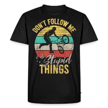 Dont Follow Me Funny bmx Mountainbike - Men's Premium Organic T-Shirt - black - Front - Nico (187cm)