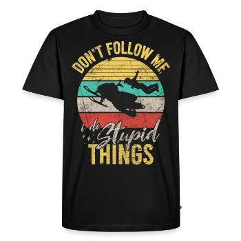 Don't Follow Me Funny Snowmobile Extreme Sports - Men's Premium Organic T-Shirt - black - Front - Nico (187cm)