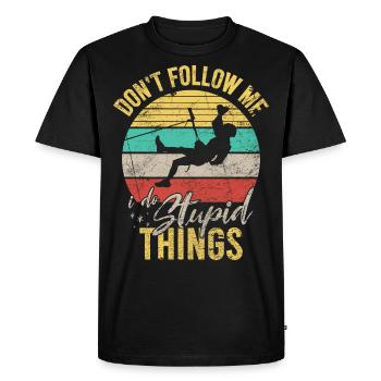 Dont Follow Me Funny Climbing Mountaineers - Men's Premium Organic T-Shirt - black - Front - Nico (187cm)