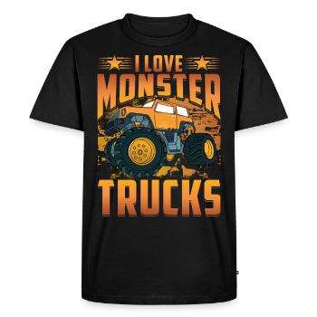 I love Monster Trucks - Men's Premium Organic T-Shirt - black - Front - Nico (187cm)