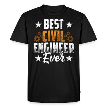 Meilleur ingénieur civil de tous les temps profession étudiante - T-shirt Premium bio Homme - noir - Devant - Nico (187cm)