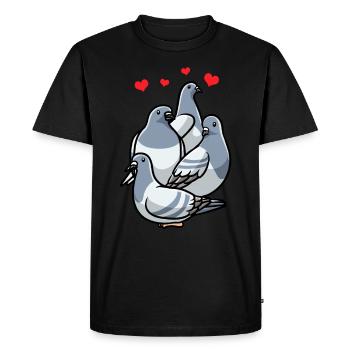 Élevage de pigeons Colombophiles - T-shirt Premium bio Homme - noir - Devant - Nico (187cm)