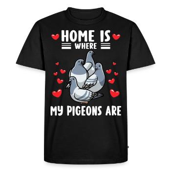 Élevage de pigeons Colombophiles - T-shirt Premium bio Homme - noir - Devant - Nico (187cm)