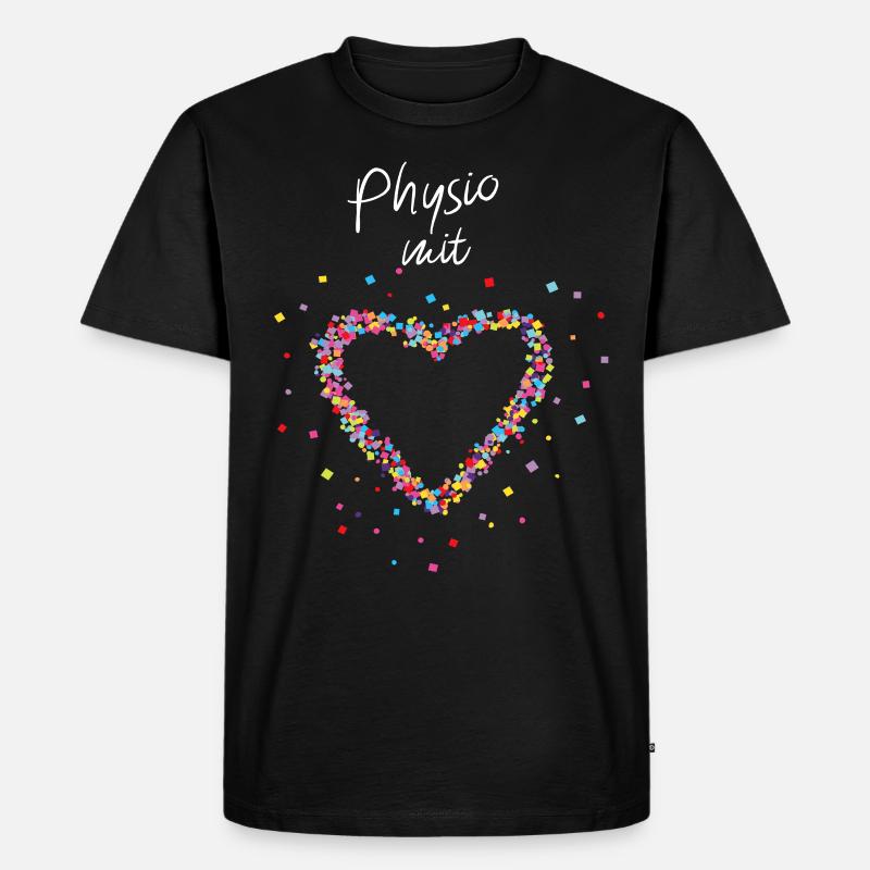 Physio mit Herz Physiotherapeutin - Männer Premium Bio T-Shirt - Schwarz