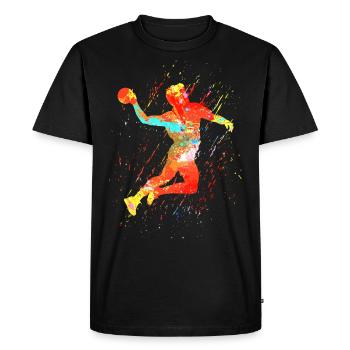 Handball Player Outfit Handball Sport Top Handball - Men's Premium Organic T-Shirt - black - Front - Nico (187cm)
