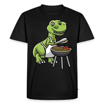 Griller Dinosaur T-Rex Grill BBQ - Men's Premium Organic T-Shirt - black - Front - Nico (187cm)