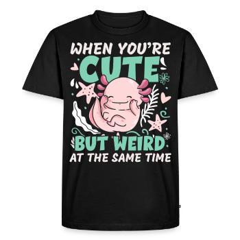 If you're cute, but at the same time strange - Men's Premium Organic T-Shirt - black - Front - Nico (187cm)