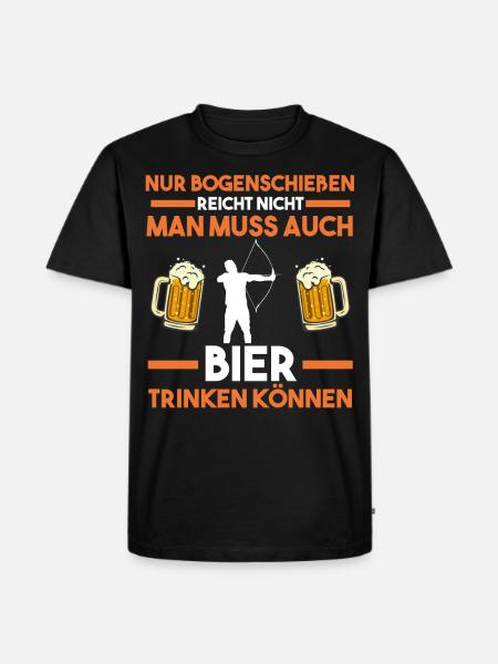 Bier Bogenschießen - Männer Premium Bio T-Shirt - Schwarz