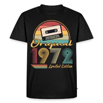 50e anniversaire né en 1972 Original 1972 - T-shirt Premium bio Homme - noir - Devant - Nico (187cm)