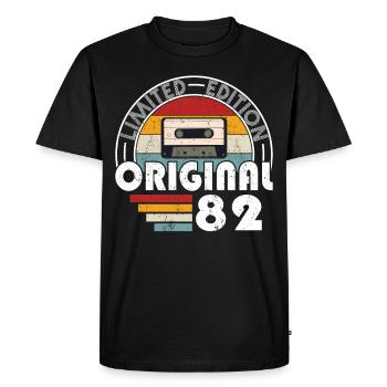 40e anniversaire né en 1982 Original 1982 - T-shirt Premium bio Homme - noir - Devant - Nico (187cm)