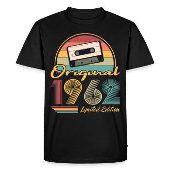 60e anniversaire né en 1962 Original 1962 - T-shirt Premium bio Homme - noir - Devant - Nico (187cm)
