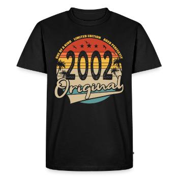 20th birthday vintage 2002 Original 2002 - Men's Premium Organic T-Shirt - black - Front - Nico (187cm)