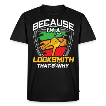 Because I am a locksmith Locksmith Lock - Men's Premium Organic T-Shirt - black - Front - Nico (187cm)