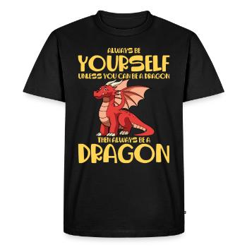 Soyez un dragon et vaporisez le feu bébé dragon - T-shirt Premium bio Homme - noir - Devant - Nico (187cm)