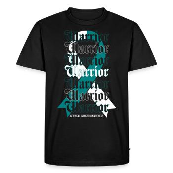 Cervical Cancer Consciousness Warrior Gift - Men's Premium Organic T-Shirt - black - Front - Nico (187cm)