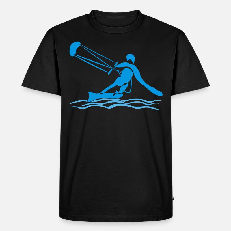 Kiteboarding Kitesurfen Kitesurfer - Männer Premium Bio T-Shirt - Schwarz