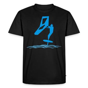 Wing Foiling Hydrofoiling Wing Surf - T-shirt Premium bio Homme - noir - Devant - Nico (187cm)