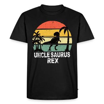 Uncle Saurus Rex - Men's Premium Organic T-Shirt - black - Front - Nico (187cm)