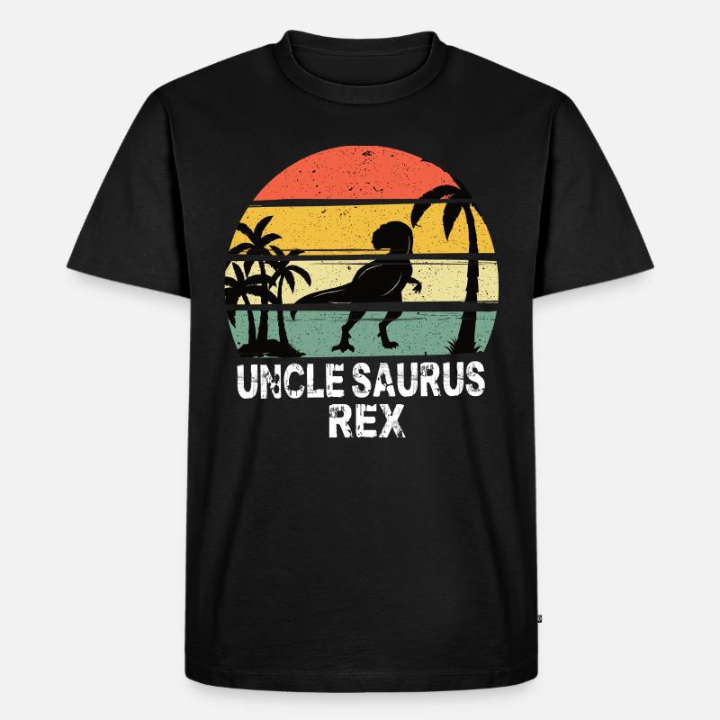 Uncle Saurus Rex - Männer Premium Bio T-Shirt - Schwarz