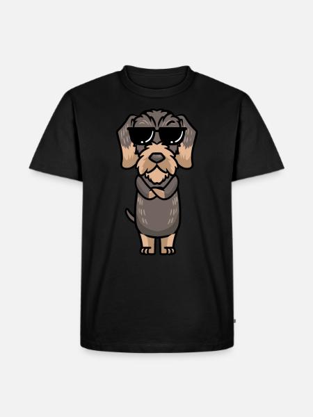 Rough-haired Dachshund Dog - Men's Premium Organic T-Shirt - black