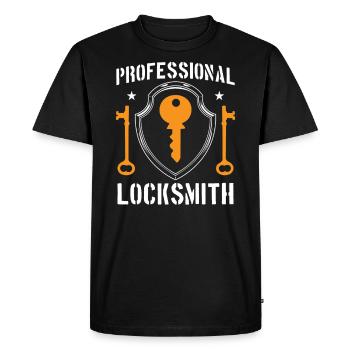 Professional locksmith locksmith lock - Men's Premium Organic T-Shirt - black - Front - Nico (187cm)