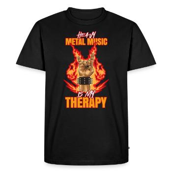 La musique heavy metal est ma thérapie - T-shirt Premium bio Homme - noir - Devant - Nico (187cm)