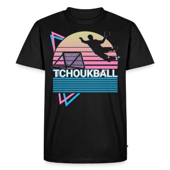 Tchoukball Vaporwave Esthétique Rétro Cadeau - T-shirt Premium bio Homme - noir - Devant - Nico (187cm)