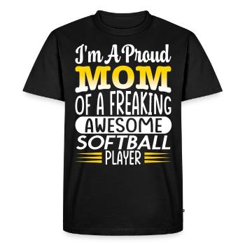 Maman d’un joueur de softball génial et effrayant - T-shirt Premium bio Homme - noir - Devant - Nico (187cm)