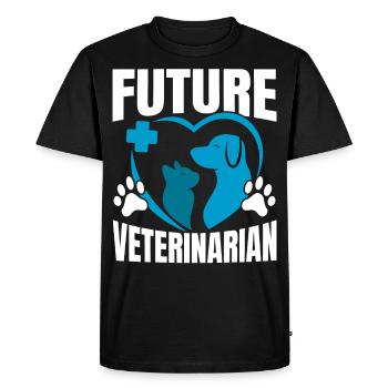 Futur vétérinaire Vétérinaire Vétérinaire Vétérinaire - T-shirt Premium bio Homme - noir - Devant - Nico (187cm)