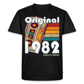 40e anniversaire né en 1982 Original 1982 - T-shirt Premium bio Homme - noir - Devant - Nico (187cm)