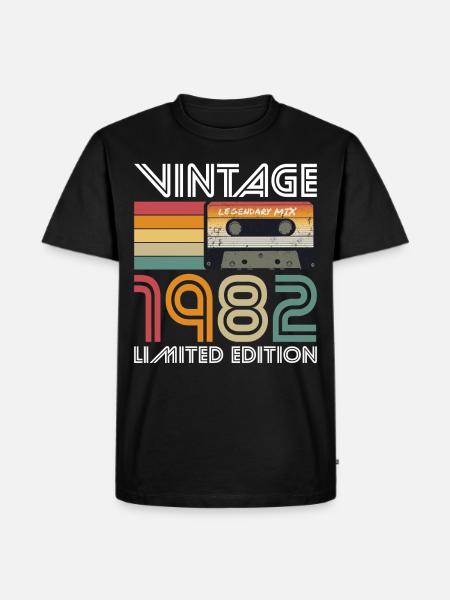 40-årsdagen Vintage 1982 begrenset utgave - Premium økologisk T-skjorte for menn - svart