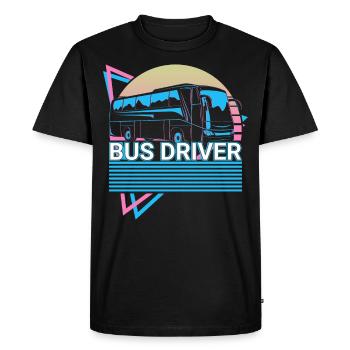 Chauffeurs de bus Trajet en bus Vaporwave Aesthetic Sound - T-shirt Premium bio Homme - noir - Devant - Nico (187cm)