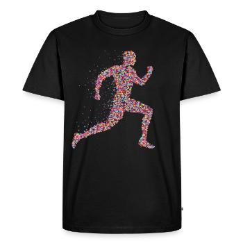 Jogger Läufer Sport Fitness Joggen - Männer Premium Bio T-Shirt - Schwarz - Vorne - Nico (187cm)