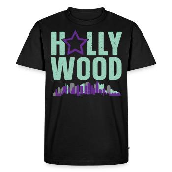 Hollywood Amérique USA Vacances Voyage Touriste - T-shirt Premium bio Homme - noir - Devant - Nico (187cm)