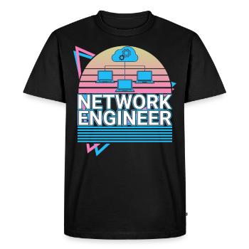 Network Engineer Vaporwave Aesthetic Retro-Ges - Men's Premium Organic T-Shirt - black - Front - Nico (187cm)