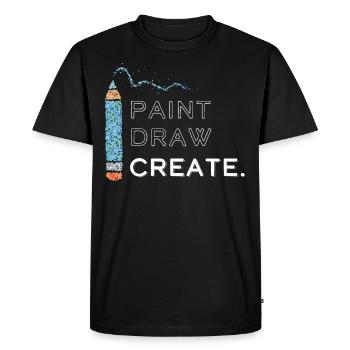 Dessin d’artiste Dessin Peinture - T-shirt Premium bio Homme - noir - Devant - Nico (187cm)