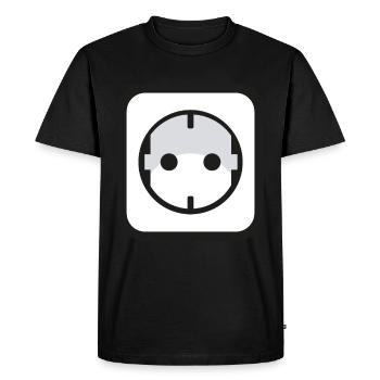 Socket Icon Power Electrician - Men's Premium Organic T-Shirt - black - Front - Nico (187cm)