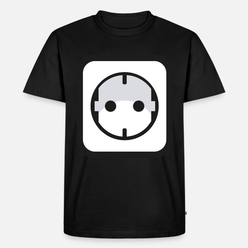 Steckdose Icon Strom Elektriker - Männer Premium Bio T-Shirt - Schwarz