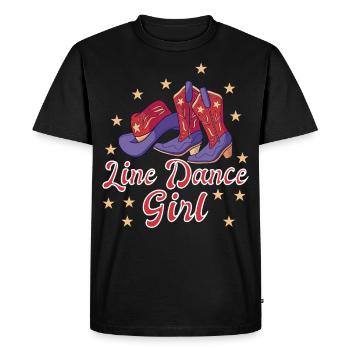 Line dance girl Line Dance Gift - Men's Premium Organic T-Shirt - black - Front - Nico (187cm)