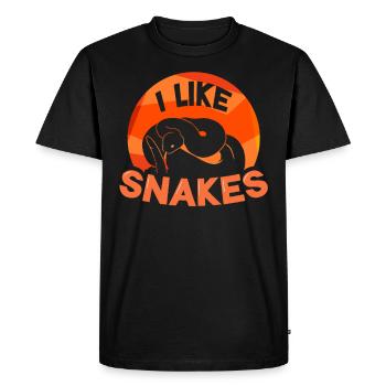 J’aime les serpents pet snake dictons animal - T-shirt Premium bio Homme - noir - Devant - Nico (187cm)
