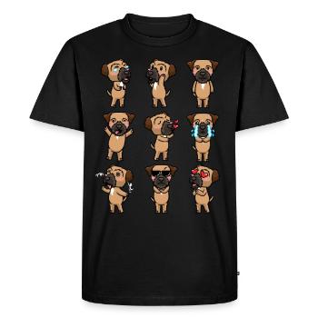 Border Terrier Dog Émotions - T-shirt Premium bio Homme - noir - Devant - Nico (187cm)