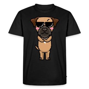 Chien Border Terrier - T-shirt Premium bio Homme - noir - Devant - Nico (187cm)